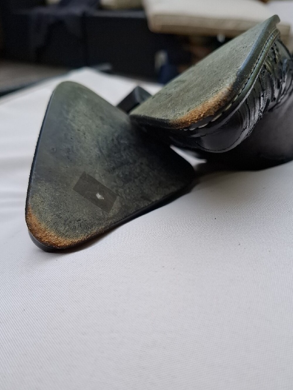 Donald J Pliner Black/Silver Leather Heeled Mules Sz 10 - Picture 12 of 13